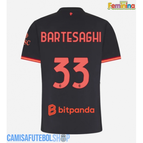 Camisa de time de futebol AC Milan Davide Bartesaghi #33 Replicas 3º Equipamento Feminina 2026-27 Manga Curta